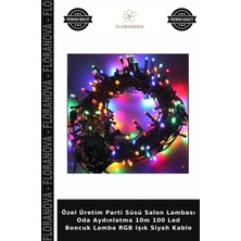 Floranova Özel Üretim Parti Süsü Salon Lambası Oda Aydınlatma 10M 100 LED Boncuk Lamba Rgb Işık Siyah Kablo