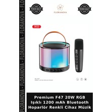 Floranova Premium F47 20W Rgb Işıklı 1200 Mah Bluetooth Hoparlör Renkli Cihaz Müzik
