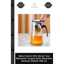 Floranova Delux Serisi Ofis Gereci Çay Demleme Tezgah Üstü Otomatik Basmalı Demlik 900 ml