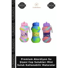 Floranova Premium Akordiyon Su Şişesi Cep Sulukları Mini Suluk Katlanabilir Mataralar