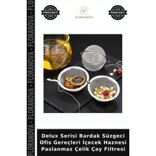 Floranova Delux Serisi Bardak Süzgeci Ofis Gereçleri Içecek Haznesi Paslanmaz Çelik Çay Filtresi