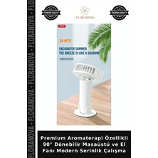 Floranova Premium Aromaterapi Özellikli 90° Dönebilir Masaüstü ve El Fanı Modern Serinlik Çalışma