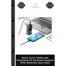 Floranova Delux Serisi 10000 Mah Powerbank 22.5W Erkek Hediyesi Cihaz Bataryası Şarj Cihazı