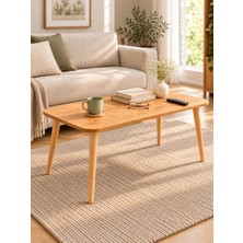 Seven Madame Modern Orta Sehpa 90 x 50 x 49 cm Oval Köşeli Meşe Kayın Ayaklı