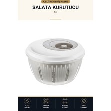 Viracasa Salata Kurutucu 4,5 L Döner Mekanizmalı Süzgeçli Yeşillik ve Sebze Kurutma Kabı Bej