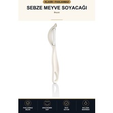 Viracasa Klasik Soyacak Paslanmaz Çelik Bıçaklı Ergonomik Saplı Meyve Sebze Patates Soyacağı Beyaz