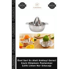 Floranova Özel Seri Ev Aleti Kokteyl Gereci Çeyiz Ekipmanı Paslanmaz Çelik Limon Nar Sıkacağı