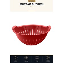 Viracasa Süzgeç 2,5 L Plastik Sebze Meyve Makarna Pirinç Süzgeci Mutfak Süzgeci Kırmızı