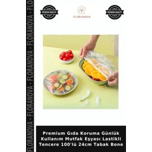 Floranova Premium Gıda Koruma Günlük Kullanım Mutfak Eşyası Lastikli Tencere 100'LÜ 24CM Tabak Bone