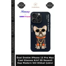 Floranova Özel Üretim iPhone 13 Pro Max Cool Glasses Kılıf 3D Desenli Kap Modern Stil Dikkat Çekici