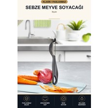 Viracasa Klasik Soyacak Paslanmaz Çelik Bıçaklı Ergonomik Saplı Meyve Sebze Patates Soyacağı Siyah