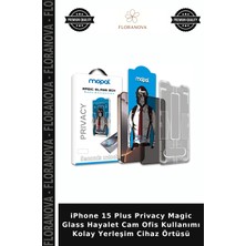 Floranova iPhone 15 Plus Privacy Magic Glass Hayalet Cam Ofis Kullanımı Kolay Yerleşim Cihaz Örtüsü
