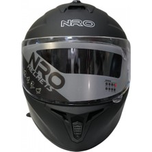 Nro X020 Kapalı Kask Mat Siyah LARGE