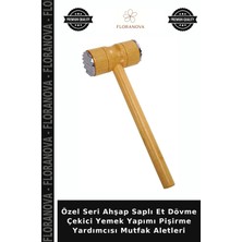 Floranova Özel Seri Ahşap Saplı Et Dövme Çekici Yemek Yapımı Pişirme Yardımcısı Mutfak Aletleri