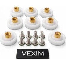 Pleksi Düz Duşakabin Tekeri 8'li Set - 20 mm Teker Çapı Gövde - Duşakabin Tekerleği Tamir Seti
