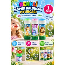 Renkli Hayvan Desenli Köpük Baloncuk Oyuncağı Üfleme Çubuklu Çocuk Eğlence Oyuncağı 1 Adet