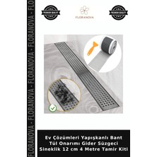 Floranova Ev Çözümleri Yapışkanlı Bant Tül Onarımı Gider Süzgeci Sineklik 12 cm 4 Metre Tamir Kiti