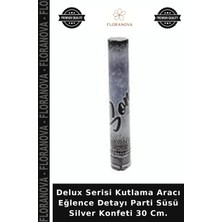 Floranova Delux Serisi Kutlama Aracı Eğlence Detayı Parti Süsü Silver Konfeti 30 Cm.