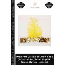 Floranova Premium ve Temalı Altın Renk Çarliston Saç Bandı Popüler Seçim Hatıra Hediyesi