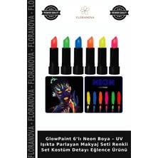 Floranova Glowpaint 6’lı Neon Boya – Uv Işıkta Parlayan Makyaj Seti Renkli Set Kostüm Detayı Eğlence Ürünü