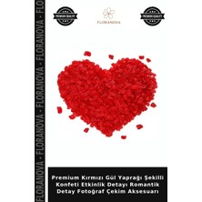 Floranova Premium Kırmızı Gül Yaprağı Şekilli Konfeti Etkinlik Detayı Romantik Detay Fotoğraf Çekim Aksesuarı