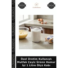 Floranova Özel Üretim Kullanışlı Mutfak Çeyiz Ürünü Hamur Işi 1 Litre Ölçü Kabı