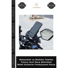 Floranova Motosiklet ve Bisiklet Telefon Tutucu Açık Hava Aktivitesi Mobil Kullanım Fonksiyonel Parça