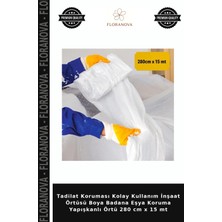 Floranova Tadilat Koruması Kolay Kullanım Inşaat Örtüsü Boya Badana Eşya Koruma Yapışkanlı Örtü 280 cm x 15 mt