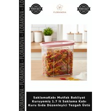 Floranova Saklamakabı Mutfak Bakliyat Kuruyemiş 1.7 Lt Saklama Kabı Kuru Gıda Düzenleyici Tezgah Üstü