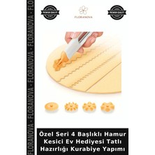 Floranova Özel Seri 4 Başlıklı Hamur Kesici Ev Hediyesi Tatlı Hazırlığı Kurabiye Yapımı