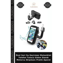 Floranova Özel Seri Su Geçirmez Motosiklet Telefon Tutucu Gidon Standı Motorcu Ekipmanı Pratik Aparat