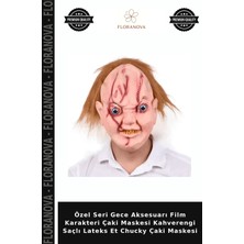 Floranova Özel Seri Gece Aksesuarı Film Karakteri Çaki Maskesi Kahverengi Saçlı Lateks Et Chucky Çaki Maskesi