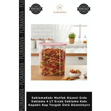 Floranova Saklamakabı Mutfak Düzeni Gıda Saklama 4 Lt Erzak Saklama Kabı Kapaklı Kap Tezgah Üstü Düzenleyici