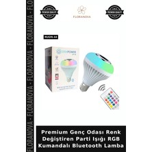 Floranova Premium Genç Odası Renk Değiştiren Parti Işığı Rgb Kumandalı Bluetooth Lamba