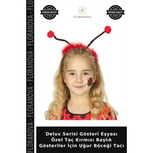 Floranova Delux Serisi Gösteri Eşyası Özel Taç Kırmızı Başlık Gösteriler Için Uğur Böceği Tacı