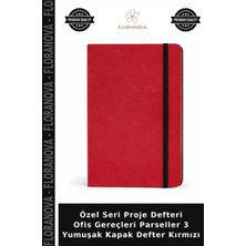 Floranova Özel Seri Proje Defteri Ofis Gereçleri Parseller 3 Yumuşak Kapak Defter Kırmızı