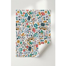Creapack Okul Temalı Defter Kaplama ve Hediye Paketleme Kağıdı 10 Adet, 35X50 cm