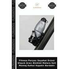 Floranova Fitness Parçası Seyahat Ürünü Ulaşım Aracı Bisiklet Matara Seti Montaj Kafesi Kapaklı Bardaklı