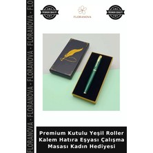 Floranova Premium Kutulu Yeşil Roller Kalem Hatıra Eşyası Çalışma Masası Kadın Hediyesi