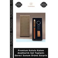 Floranova Premium Kutulu Kalem Anahtarlık Set Toplantı Gereci Sunum Ürünü Sürpriz
