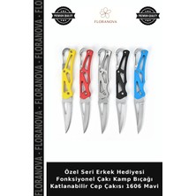 Floranova Özel Seri Erkek Hediyesi Fonksiyonel Çakı Kamp Bıçağı Katlanabilir Cep Çakısı 1606 Mavi