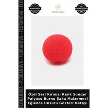 Floranova Özel Seri Kırmızı Renk Sünger Palyaço Burnu Şaka Malzemesi Eğlence Unsuru Gösteri Detayı