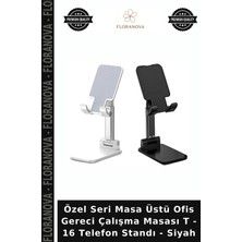 Floranova Özel Seri Masa Üstü Ofis Gereci Çalışma Masası T - 16 Telefon Standı - Siyah