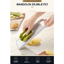 Viracasa Ayarlanabilir Mandolin Dilimleyici 3 Kademeli Paslanmaz Bıçaklı Sebze Meyve Yeşil