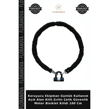 Floranova Koruyucu Ekipman Günlük Kullanım Açık Alan Kilit Zırhlı Çelik Güvenlik Motor Bisiklet Kilidi 100 cm