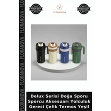 Floranova Delux Serisi Doğa Sporu Sporcu Aksesuarı Yolculuk Gereci Çelik Termos Yeşil