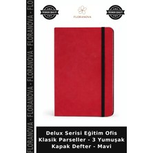 Floranova Delux Serisi Eğitim Ofis Klasik Parseller - 3 Yumuşak Kapak Defter - Mavi