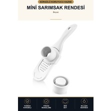 Viracasa Mini Sarımsak Rendesi Sürgülü Koruyuculu Zencefil Çikolata Rendesi Paslanmaz Bıçaklı Beyaz