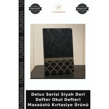 Floranova Delux Serisi Siyah Deri Defter Okul Defteri Masaüstü Kırtasiye Ürünü