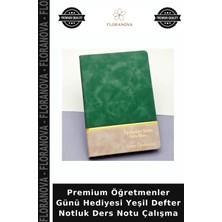 Floranova Premium Öğretmenler Günü Hediyesi Yeşil Defter Notluk Ders Notu Çalışma